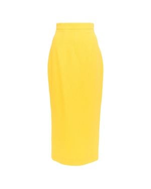 Emilia Wickstead High Waisted Pencil Skirt - Yellow