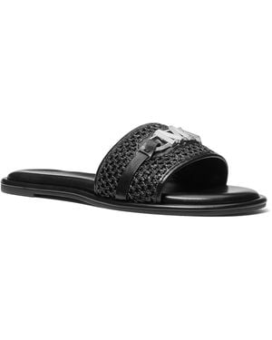MICHAEL Michael Kors Ember Slide Slip On Casual Slide Sandals - Black