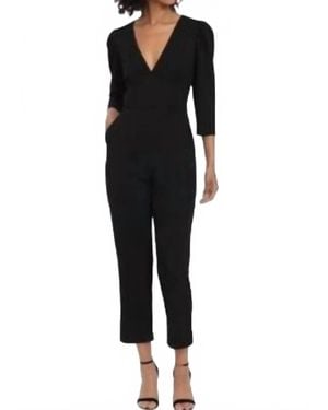 Donna Morgan Deep V-Neck Jumpsuit - Black