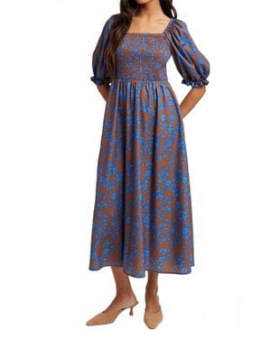 Wishlist Fallon Floral Midi Dress - Blue