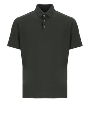 Zanone Cotton Polo Shirt - Black