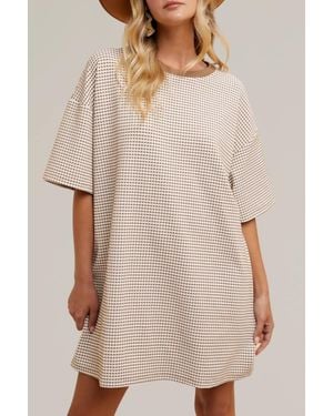 Anniewear Knit T-Shirt Mini Dress - Natural