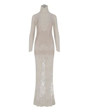 Rabanne Intricate Lace Maxi Dress By - White