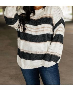 Fsl Sraightforward Striped Sweater - White