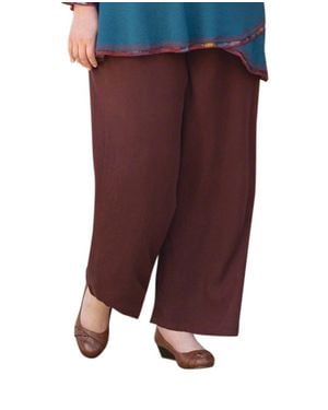 On The Plus Side Essential Wide Leg Rayon Pants - Purple
