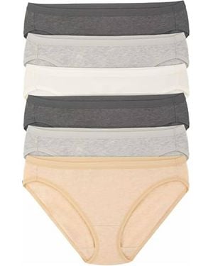 Felina Organic Cotton Stretch Bikini, 6-Pack - Natural