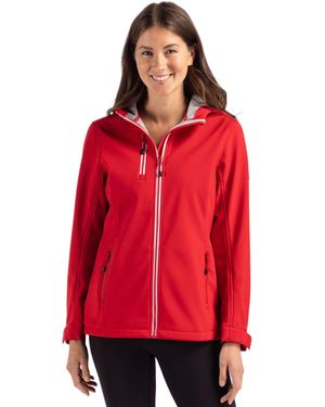 Clique Telemark Eco Stretch Softshell Full Zip Hooded Jacket - Red