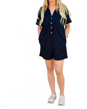 Jodifil Arden Button-Up Romper - Blue
