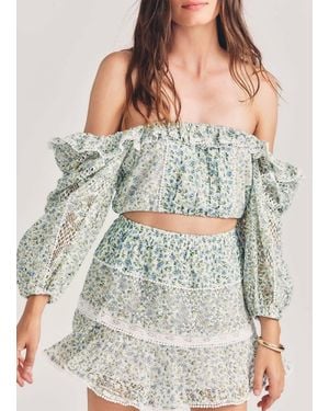 LoveShackFancy Dorabella Crop Top - Gray