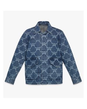 MCM Lauretos Monogram Denim Jacket - Blue