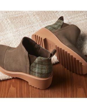 TOMS Maude Suede Cozy Plaid Boot - Brown