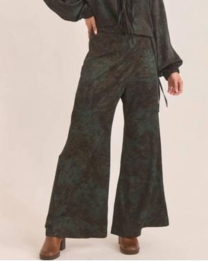 Nekane NKN Suna Printed Silky Sarong Pant Set - Black