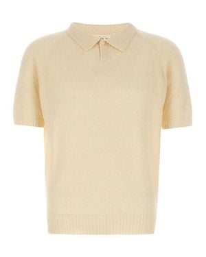 Ma'ry'ya Bouclé Polo Shirt - White