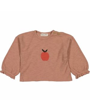 Bean's barcelona Girl's Apple Slub Cotton Jersey T-Shirt - Brown
