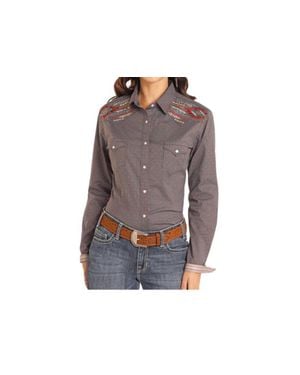 Panhandle Roughstock Long Sleeve Western Snap Shirt - Multicolor