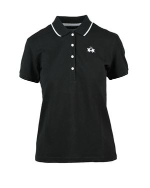 La Martina Embroidered Cotton Polo Shirt - Black