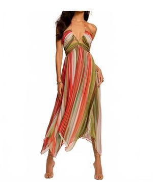 Ramy Brook Anaja Silk Chiffon Cutout Midi Dress - Orange