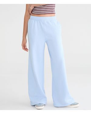 Aéropostale Cloud Soft Mid-Rise Wide Leg Sweatpants - Blue