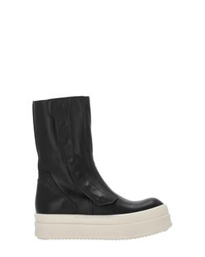 Rick Owens Moto Turbogeo Leather Sneakers - Black