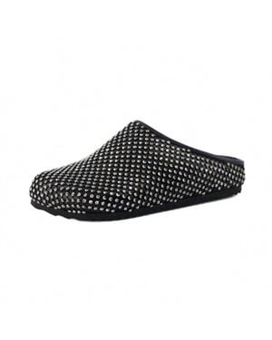 Cushionaire Shimmer Rhinestone Bling Footbed Clog - Black