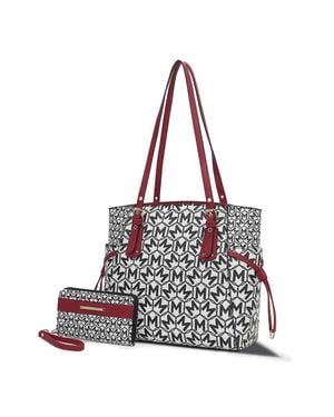MKF Vegan Leather Tote Bag - White
