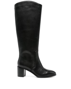 Ralph Lauren Sleek Leather Long Boots - Black
