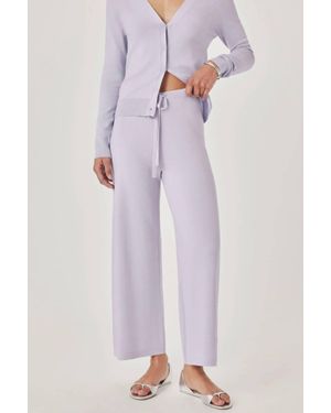 Splendid Knit Wide Leg Lounge Set - Purple