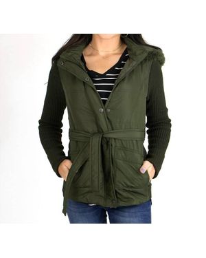Grace and Lace Slim Fit Jacket With Hood - Green