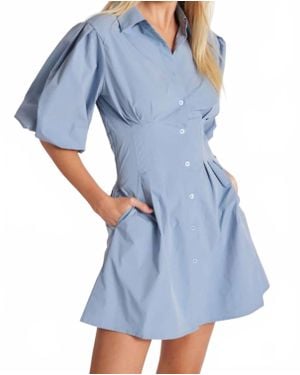 Bishop + Young Jacqueline Bubble Sleeve Dress - Blue