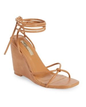 Billini Otis Lace Up Wedge Sandal - Metallic