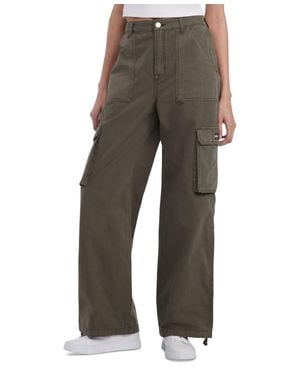 Tommy Hilfiger Claire Cargo Pants High Rise Wide-Leg Fts1233 - Gray