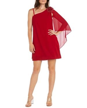 R & M Richards One Shoulder Short Evening Dress - Red