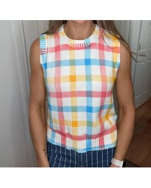 Anniewear Judith Plaid Sleeveless Top - Blue