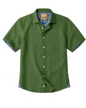 Inserch Short Sleeve Linen Shirt - Green