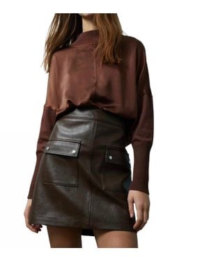 Melissa Nepton Damia Faux Leather Mini Skirt - Brown