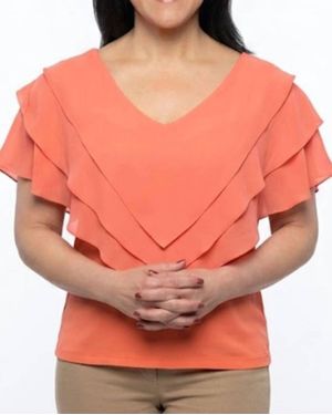 A.Z.I. Kate Cascade Top - Orange