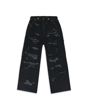 PROJECT G/R Distressed Patch Work Sweatpants - Black