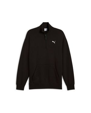 PUMA Closet Essentials Relaxed Half-Zip Crew - Black