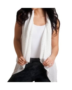 Angel Open Weaved Vest - White