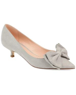 Journee Collection Orana Pump Faux Suede Kitten Heel Zap1678 - White