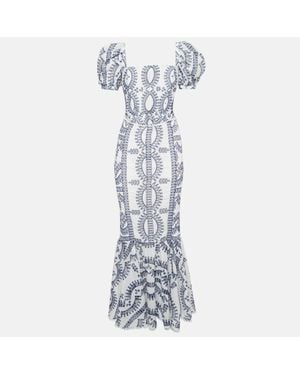 Charo Ruiz Broderie Anglaise Shirring Top And Skirt Set - Blue