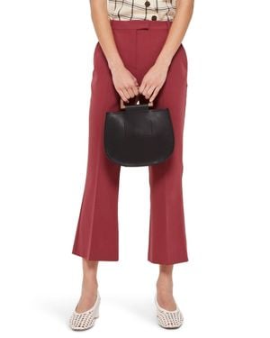 TOPSHOP Slim Kick Flare Cropped Pants - Red