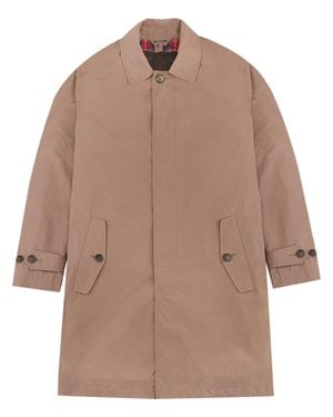Baracuta Mid-Length Casual Jacket With Quilted Tartan Lining - Brown