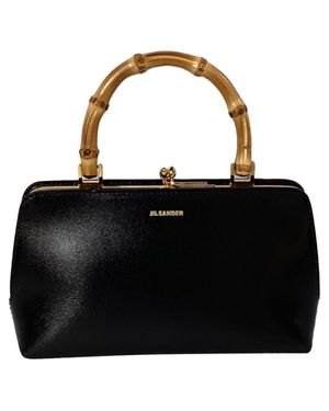 Jil Sander Mini Goji Bamboo Top Handle Bag - Black