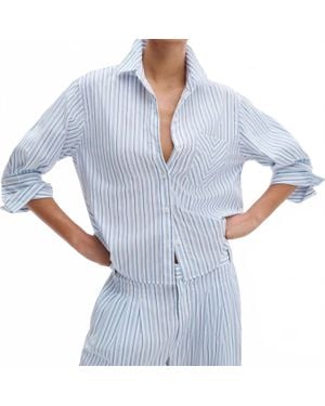 Rag & Bone Lucia Striped Poplin Shirt - Blue