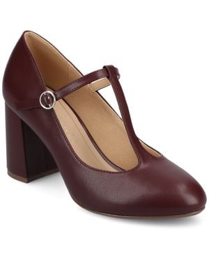 Journee Collection Journee Talani T-Strap Dress Pumps - Purple