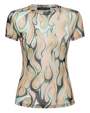 Philipp Plein Tulle T-Shirt Sexy Pure Ss Flame - Metallic
