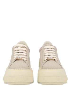 Casadei Chunky Sole Textured Logo Sneakers - Natural