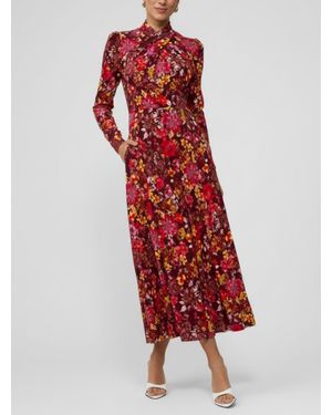 Rachel Roy Harland Long Sleeve Halter Maxi Dress - Red