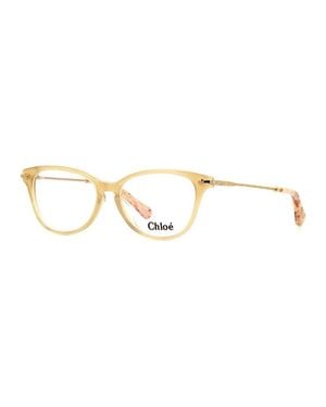 Chloé Eyeglasses Rectangle Full Rim, Sand Frame And Clear Demo Lenses Lens Ce2736279 - Metallic